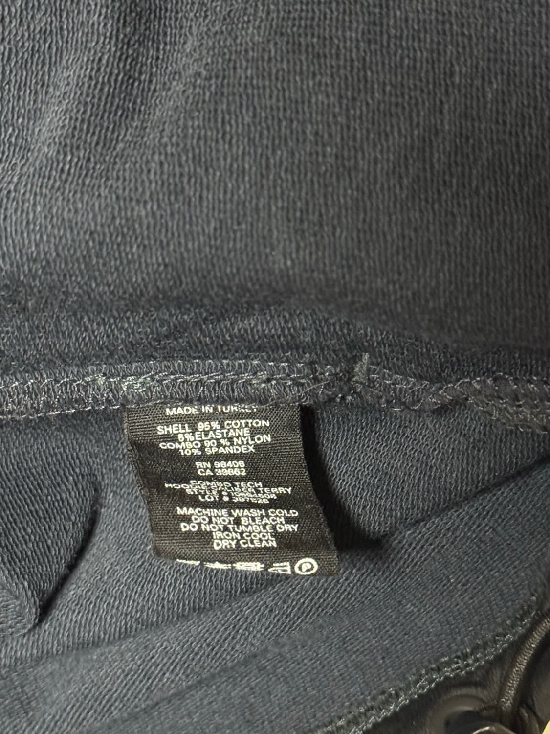 Theory 남성 후드 나일론 저지 집업 블랙/네이비 상품이미지4