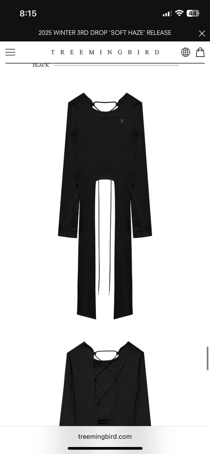 트리밍버드 back-less strap long sleeve black 상품이미지5