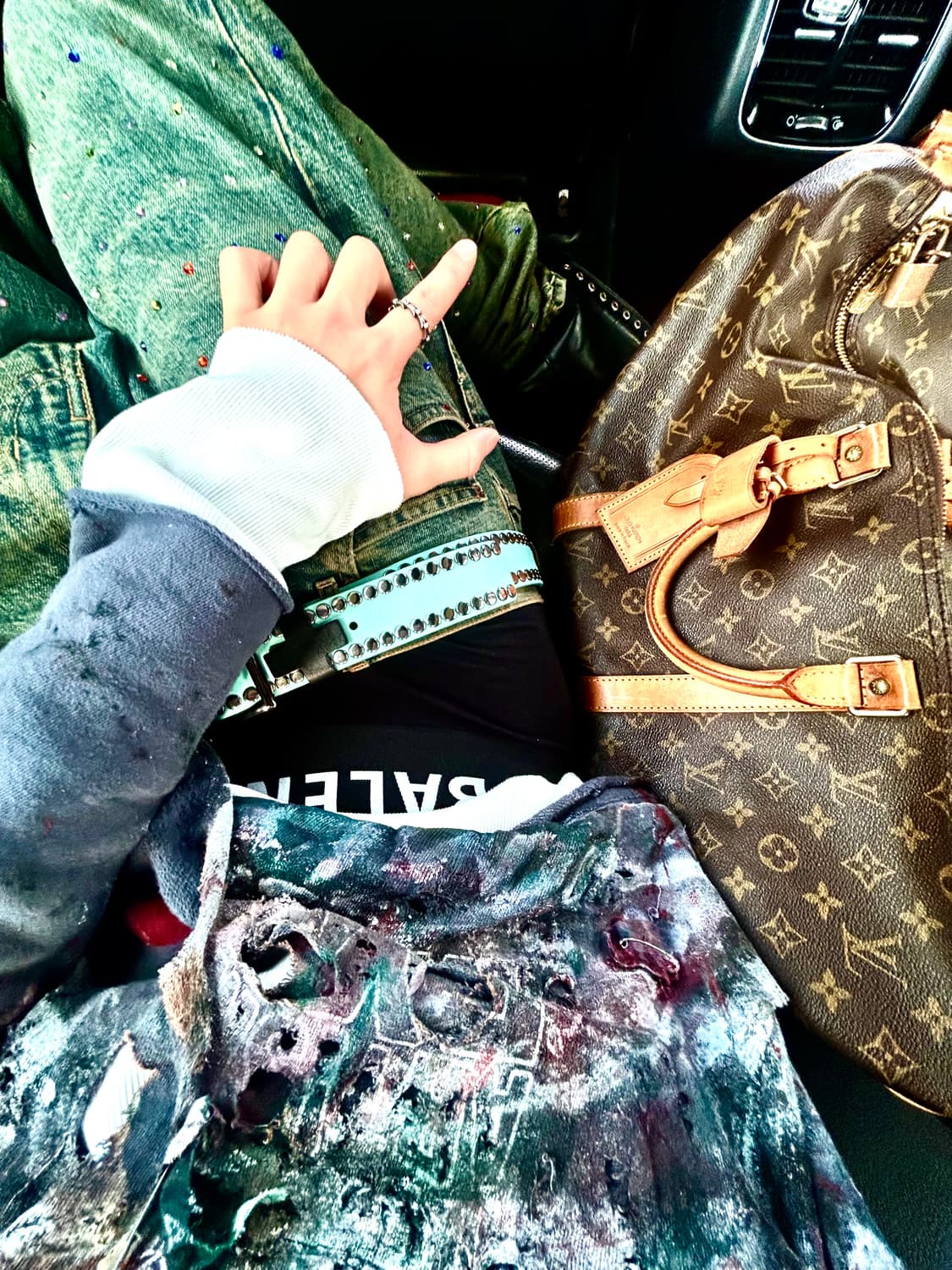 마틴로즈 21ss 스터드 라인스톤 데님 팬츠 상품이미지9