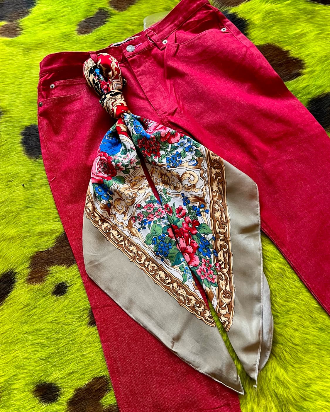 JPN Vintage Antique Floral Graphic Scarf 상품이미지6