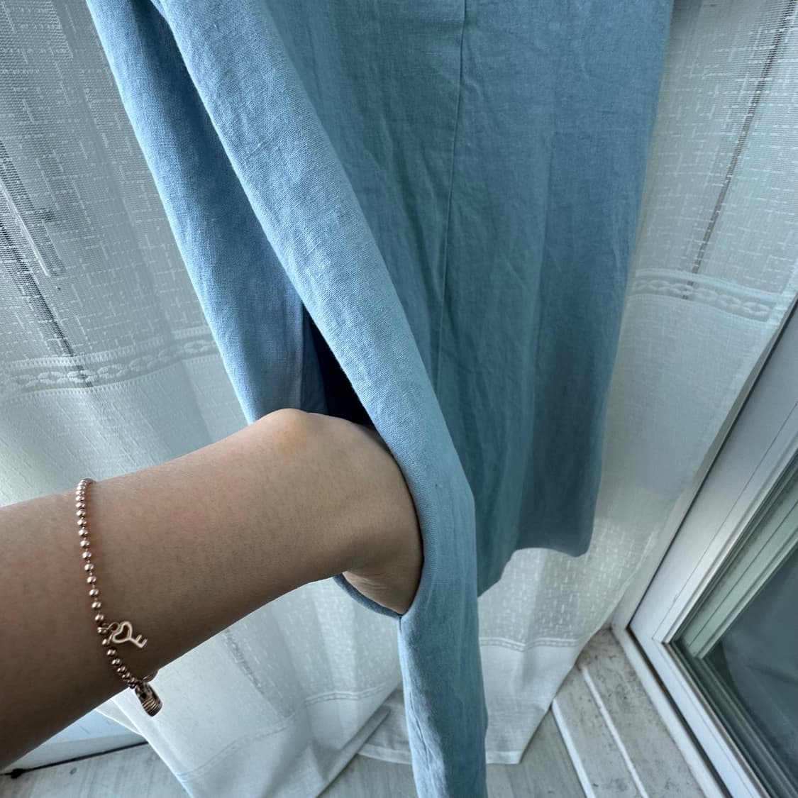 스카이블루 반팔 원피스 예뻐요 상품이미지7