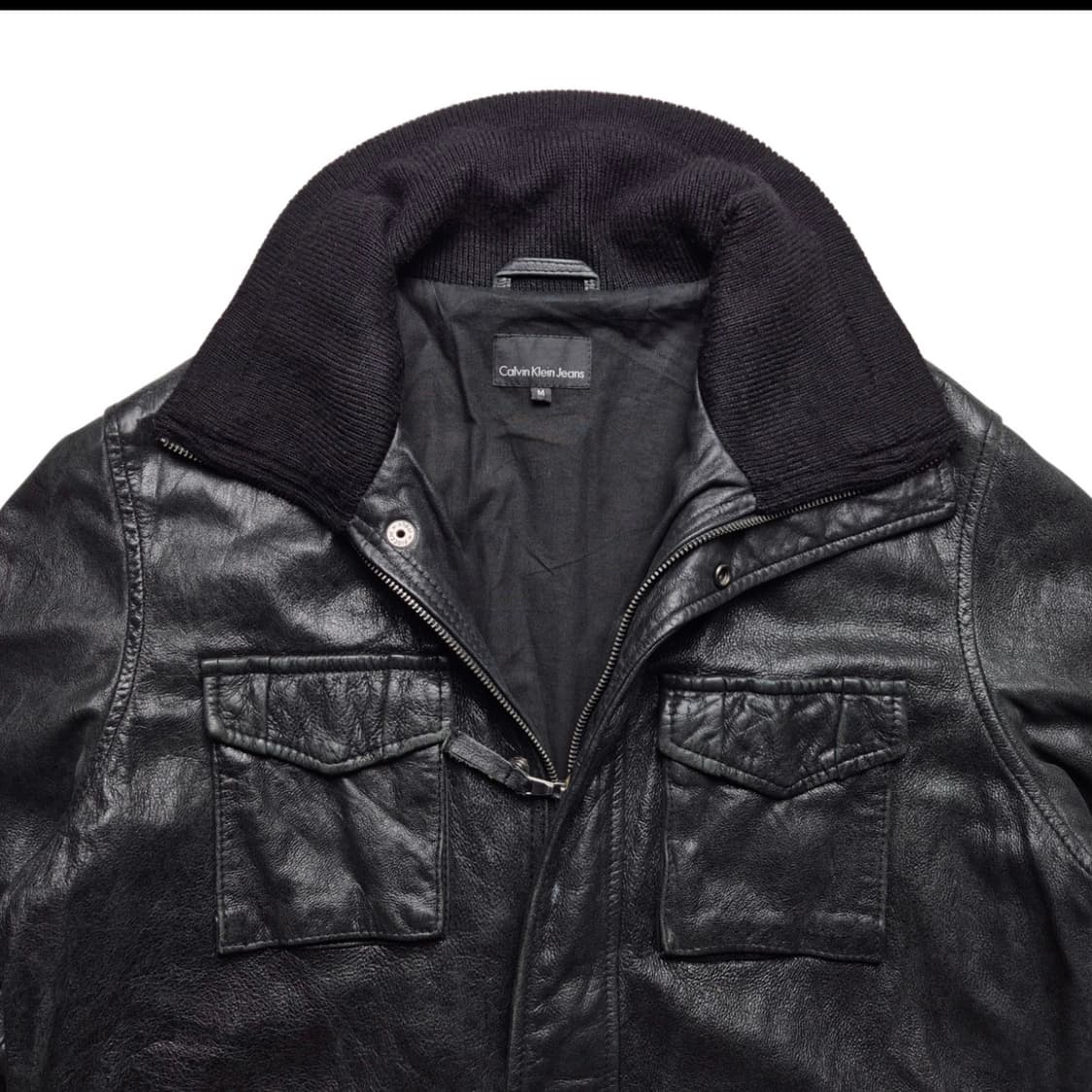 캘빈클라인 소가죽 하이넥 레더 가죽 카코트 (유스,머듈) 상품이미지6