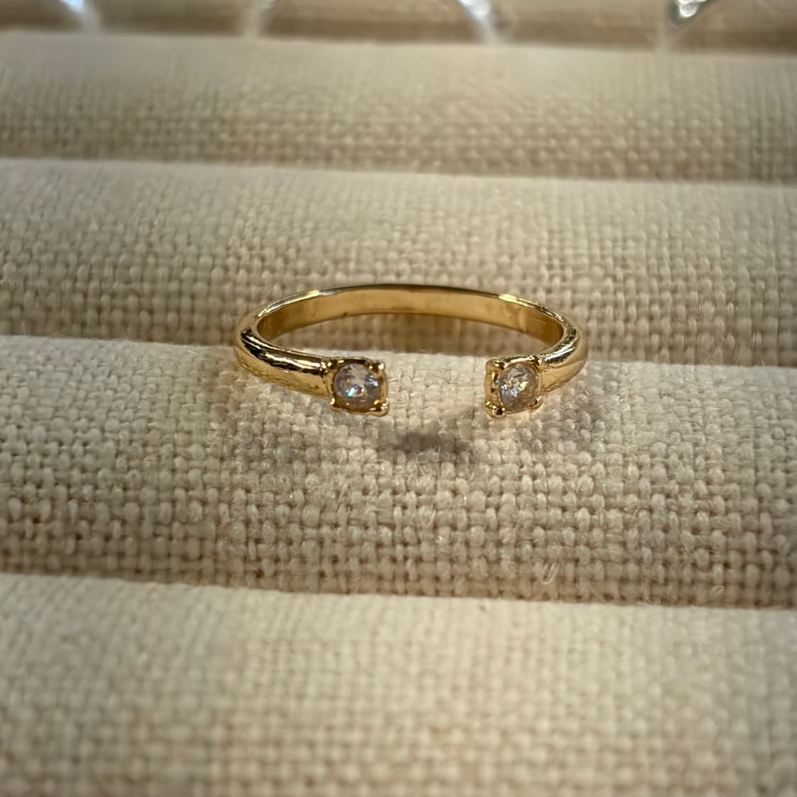 새상품 여성 신주 은도금 오픈큐빅 골드 반지 상품이미지2