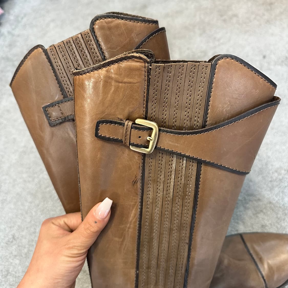 휴고 보스 브라운 가죽 웨스턴 부츠245 상품이미지5