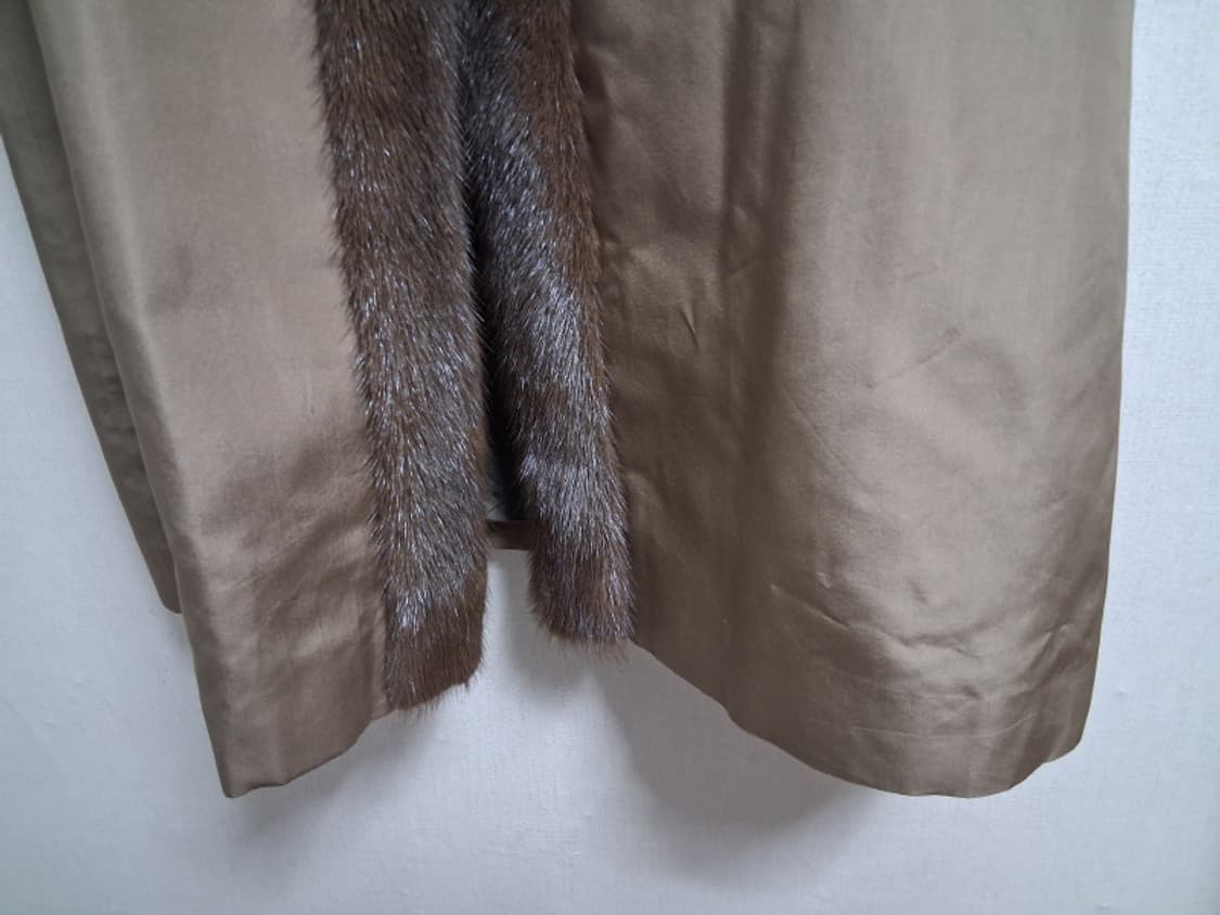 일본빈티지 CRESCE 밍크트리밍 양털내피 실크롱코트 통77까지 일본산 상품이미지6