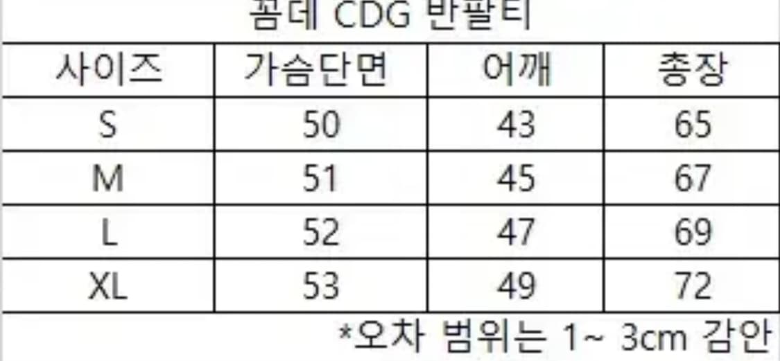 꼼데가르송 CDG 반팔 티셔츠 블랙/화이트 상품이미지6