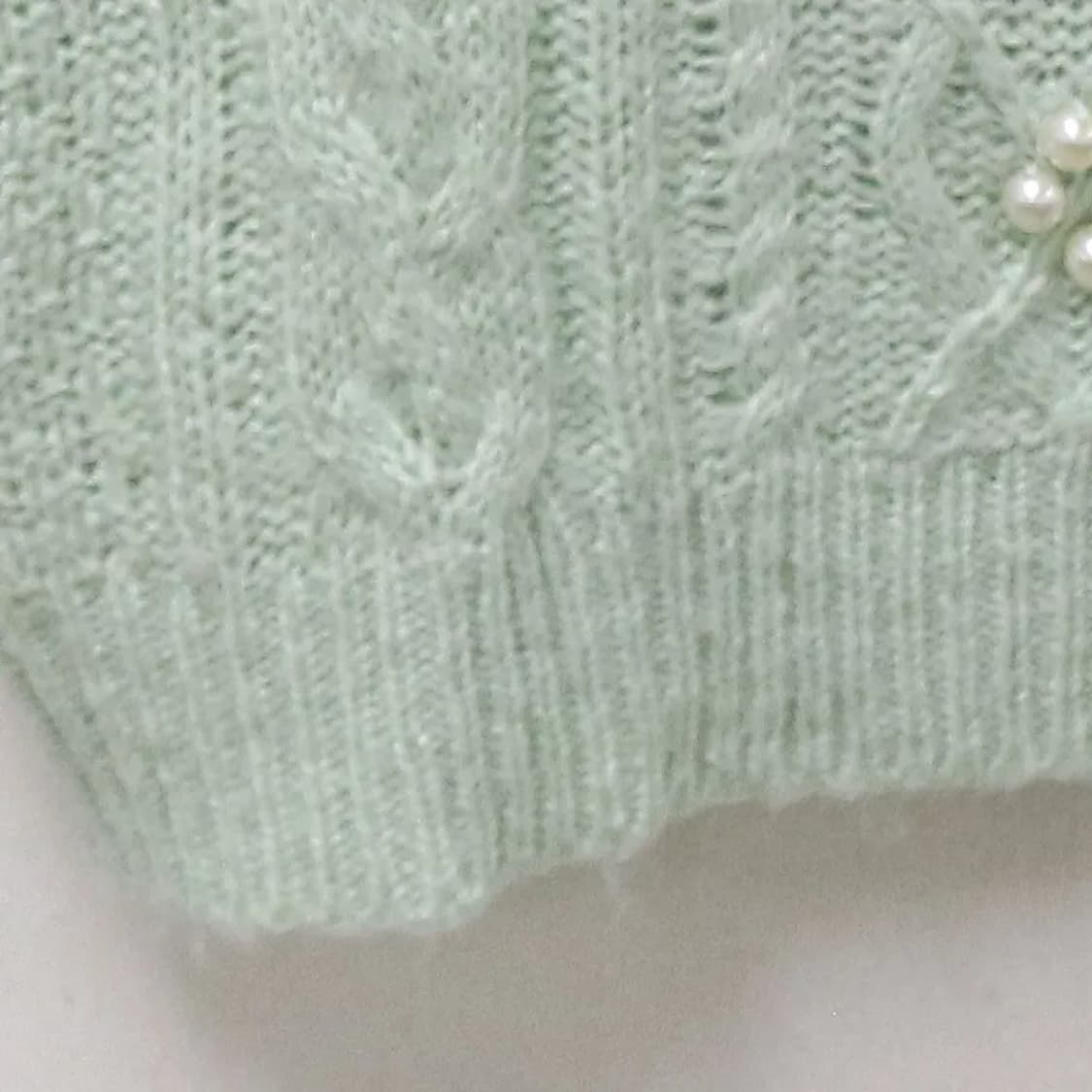 ANNE BASKET 진주 포인트 반팔 니트 62284 상품이미지4