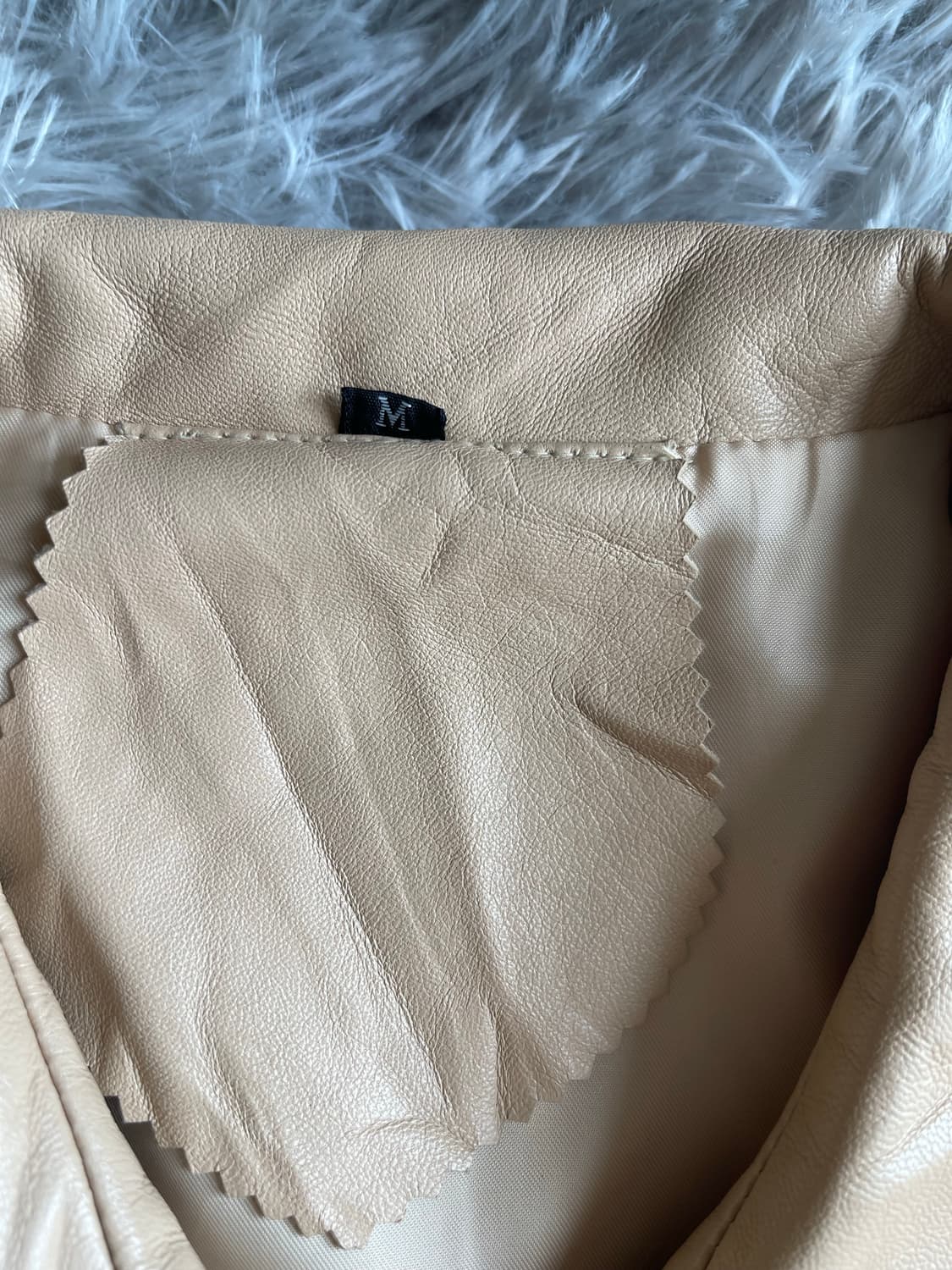 아이보리 베이지 여성 양가죽 자켓 상품이미지2