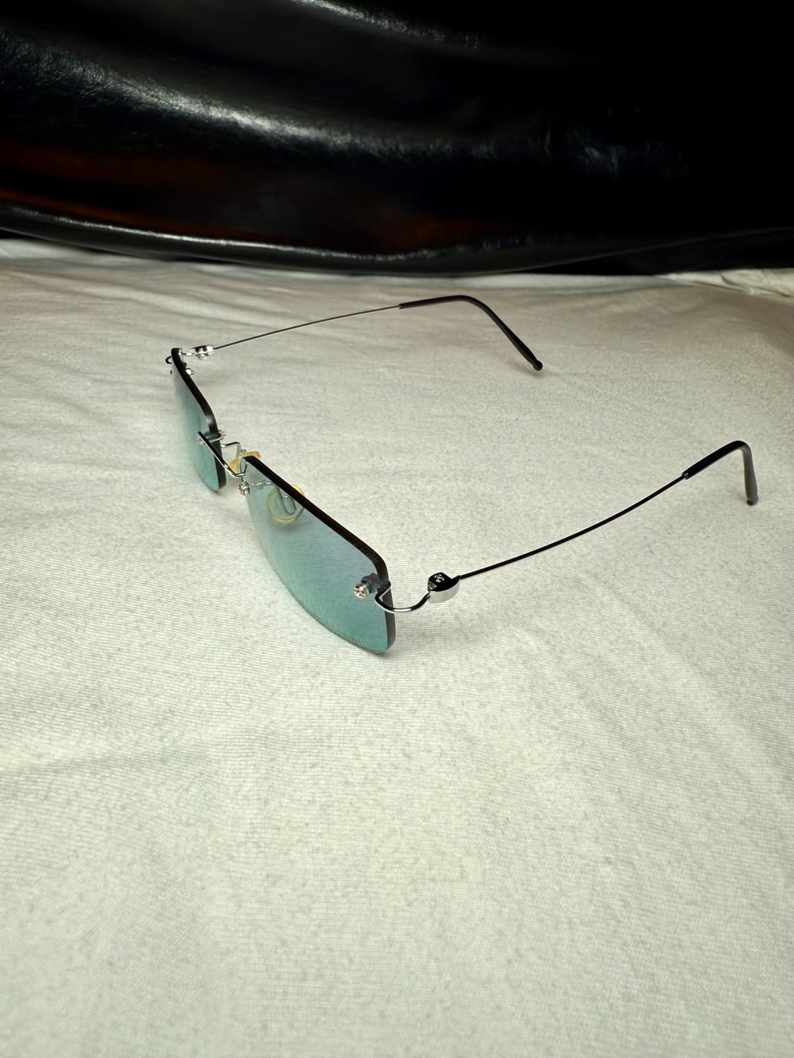 90s 빈티지 무테 스퀘어 그린 틴트 선글라스 상품이미지5