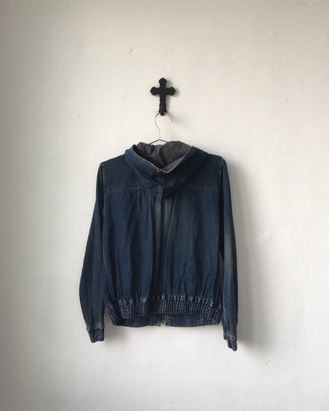 Washing denim hood zip up 상품이미지3