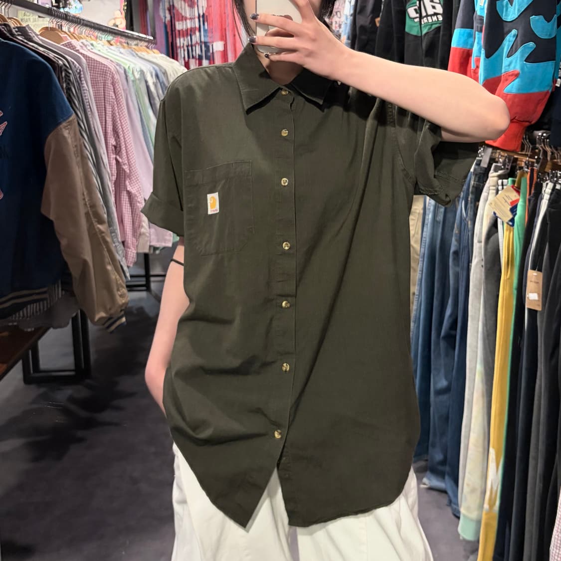 [IM] Carhartt 칼하트 반팔 셔츠 다크그린 상품이미지2