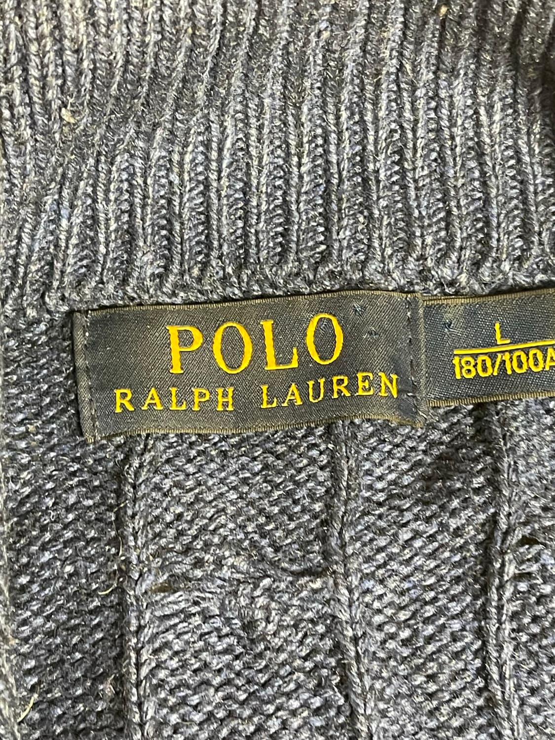 폴로 랄프로렌 실크100% 꽈배기 하프 집업 네이비 L 상품이미지6