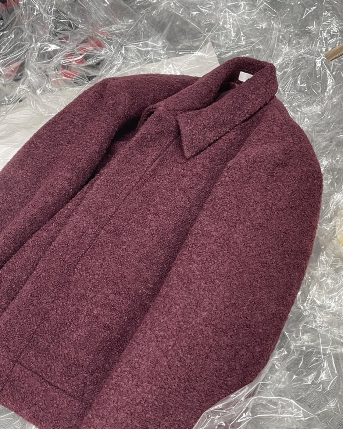 논노드 크롭자켓 버건디 판매 상품이미지1