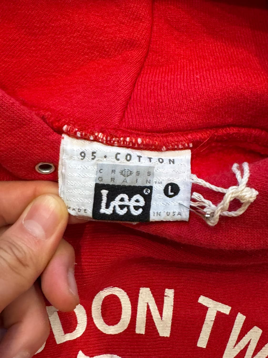 90s 리(Lee) 빈티지 리버스위브 후드티 (L) 상품이미지5
