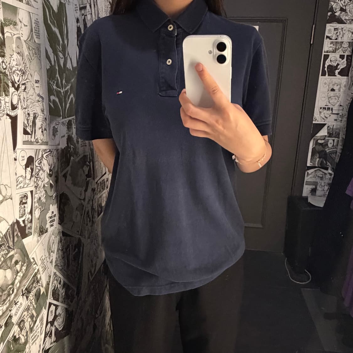 타미힐피거 네이비 카라 반팔티 상품이미지2