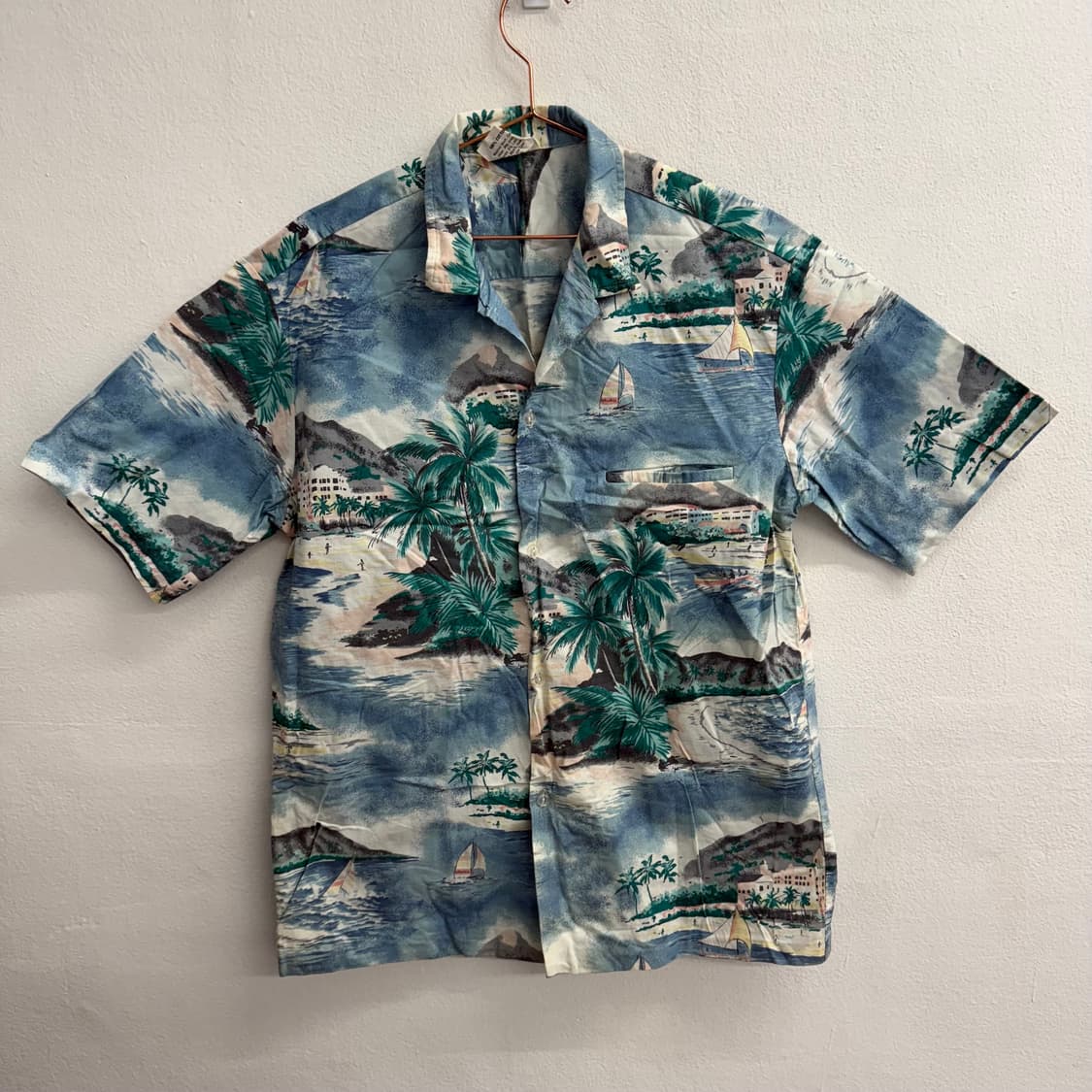 90S ROYAL CREATIONS 야자수 프린팅 하와이안 셔츠 (L) 상품이미지1