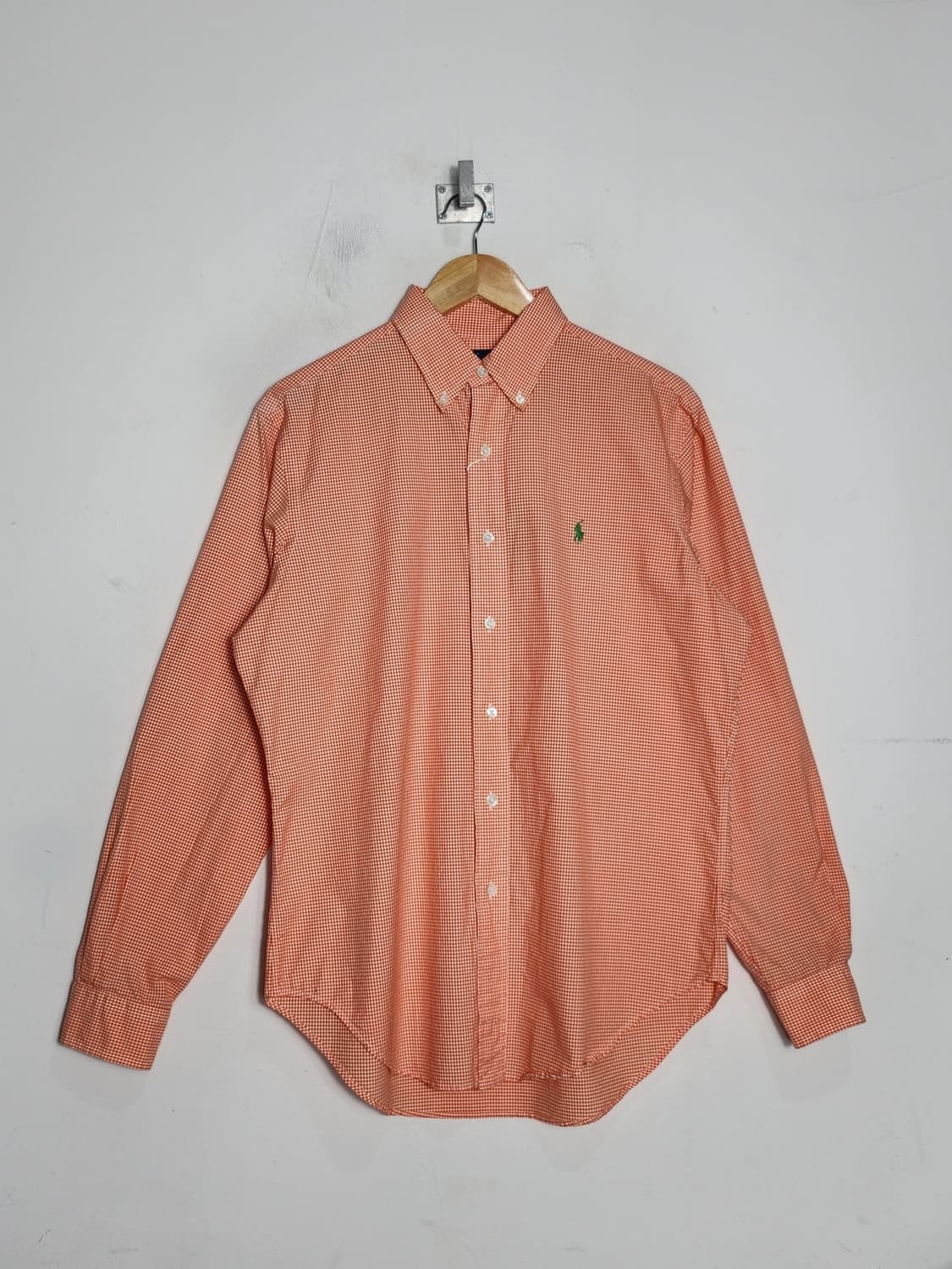 M 폴로 랄프로렌 오렌지 깅엄체크 셔츠 상품이미지1