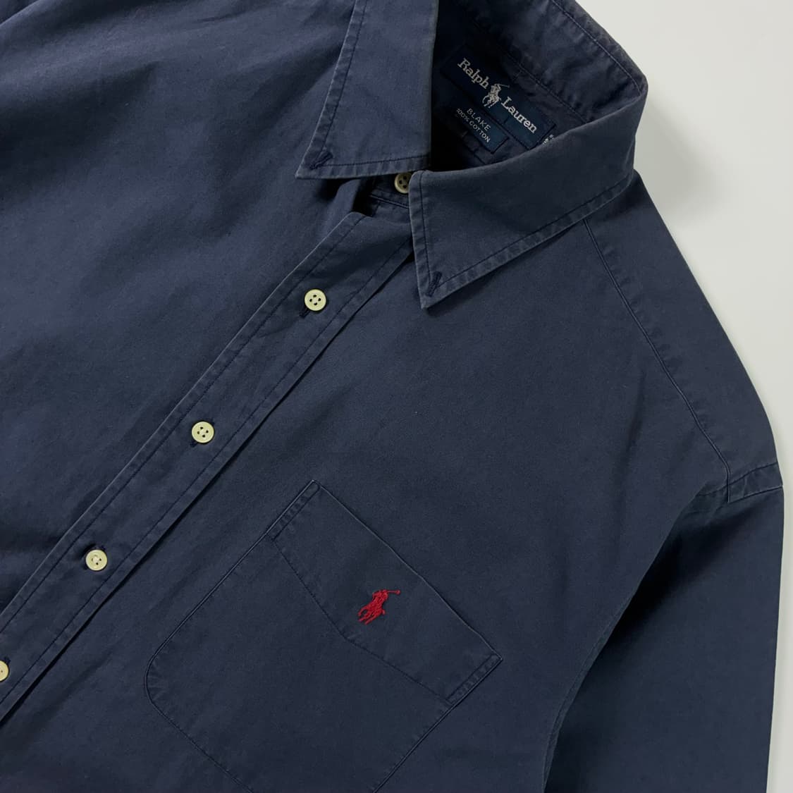 Polo  폴로 랄프로렌 자수 코튼 네이비 반팔 셔츠  상품이미지3