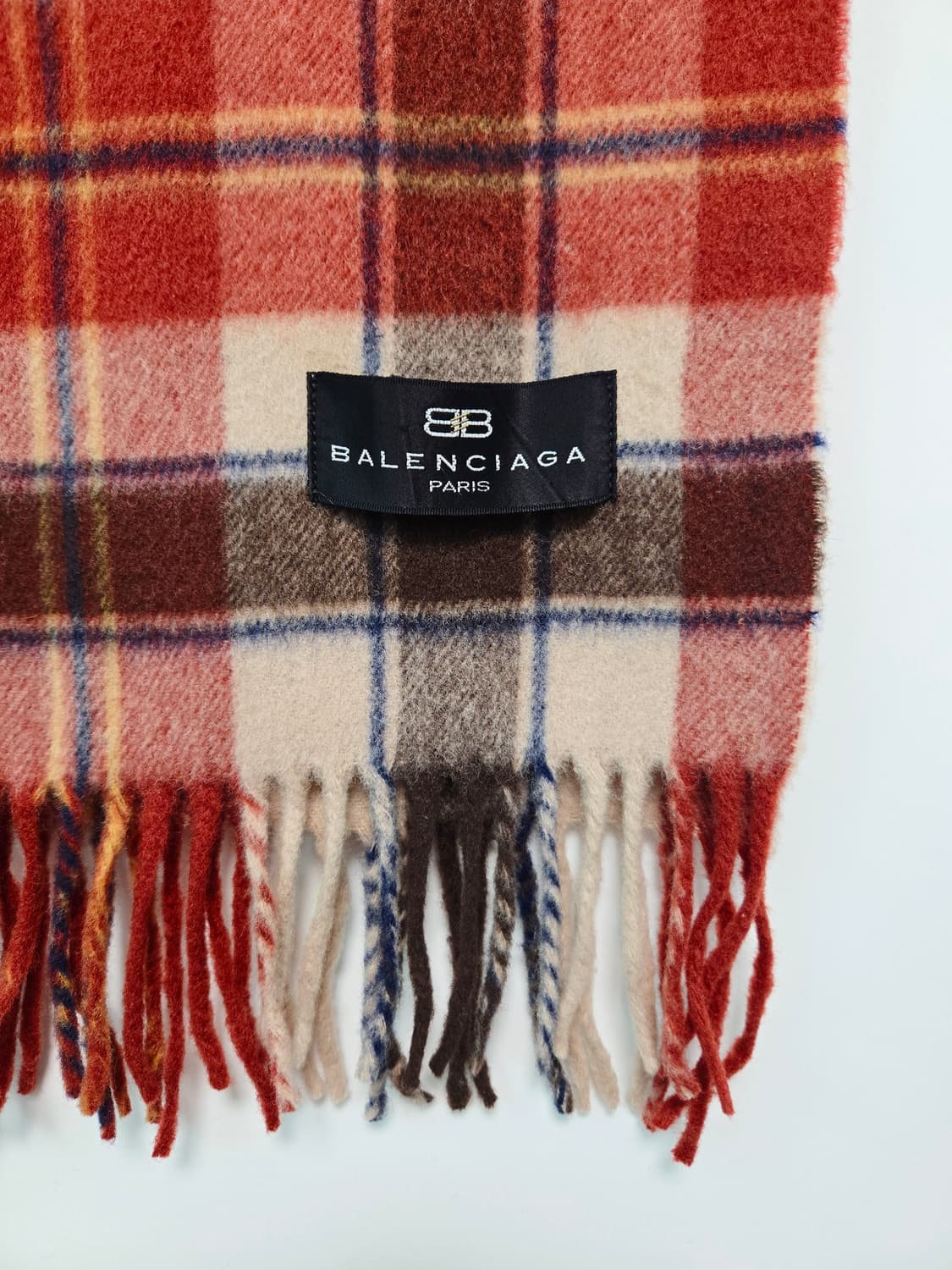 발렌시아가 울 브릭 브라운 체크 머플러 목도리  상품이미지4