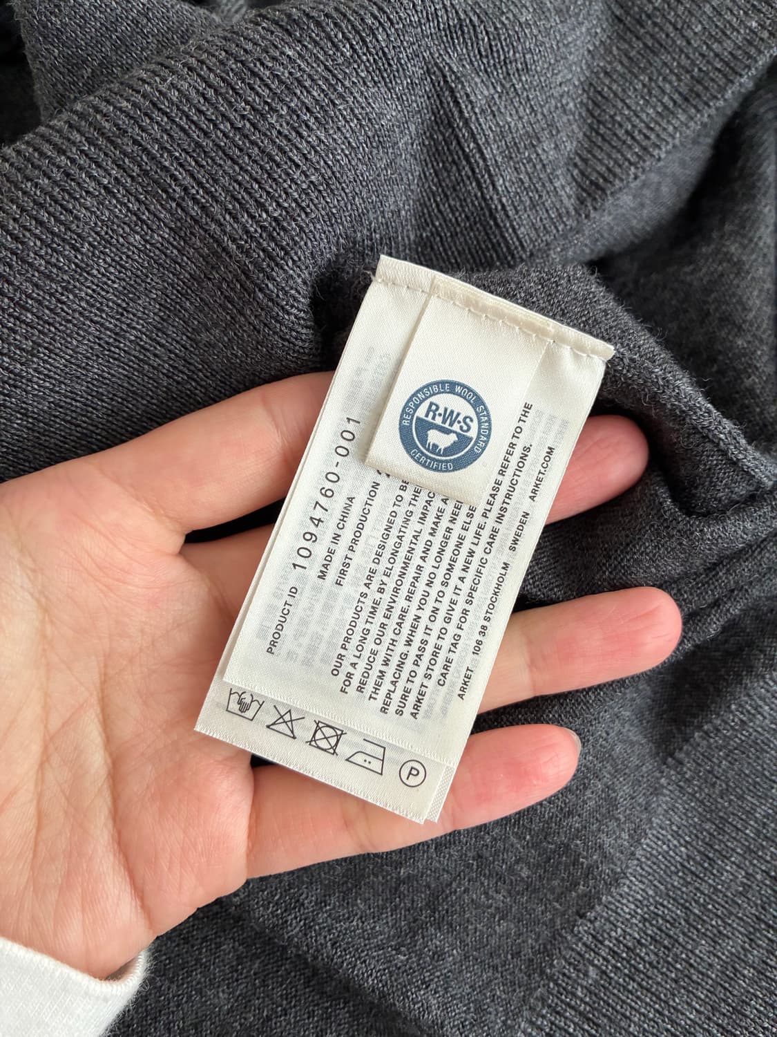 M) 새상품 아르켓 오버사이즈드 울 100 브이넥 니트 차콜 상품이미지6