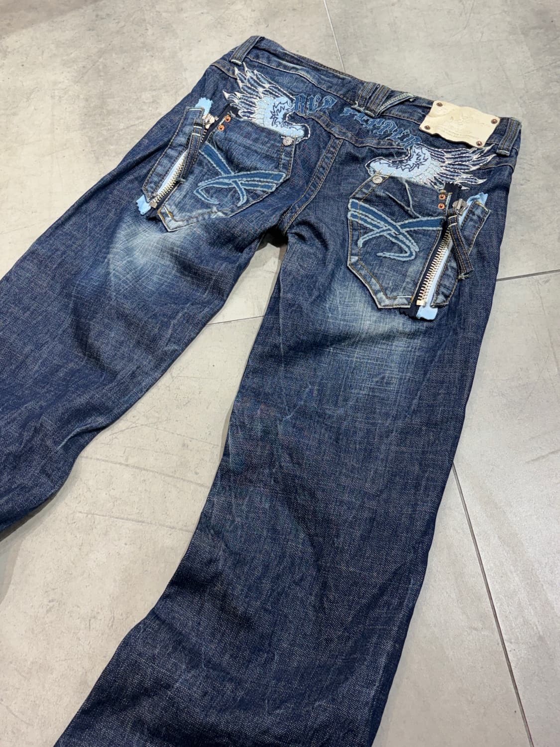 REDPEPPER 레드페퍼 블루 펑크 자수 데님팬츠 상품이미지5