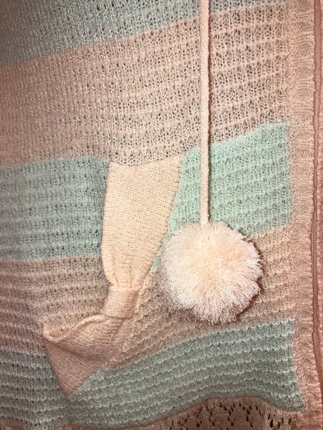 빈티지 솜사탕 폼폼 니트 후드집업 상품이미지4