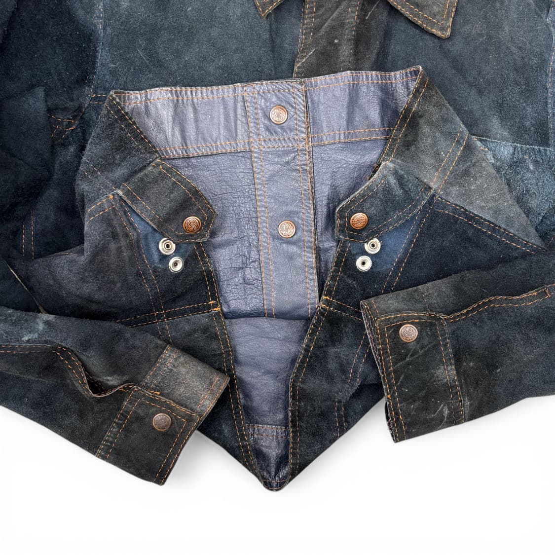 90's 스웨이드 & 레더 리버시블 트러커 자켓 상품이미지5