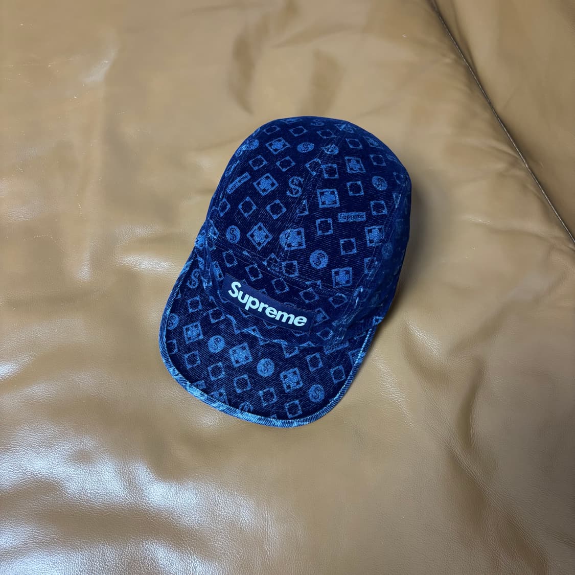 슈프림 캠프캡 모자 박스로고 네이비 상품이미지5