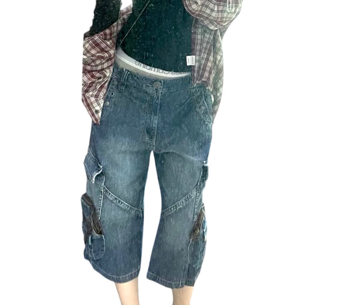 00s 스터드 포켓 버뮤다 워싱 7부카고데님팬츠 유니섹스코르티스리바이스 상품이미지5
