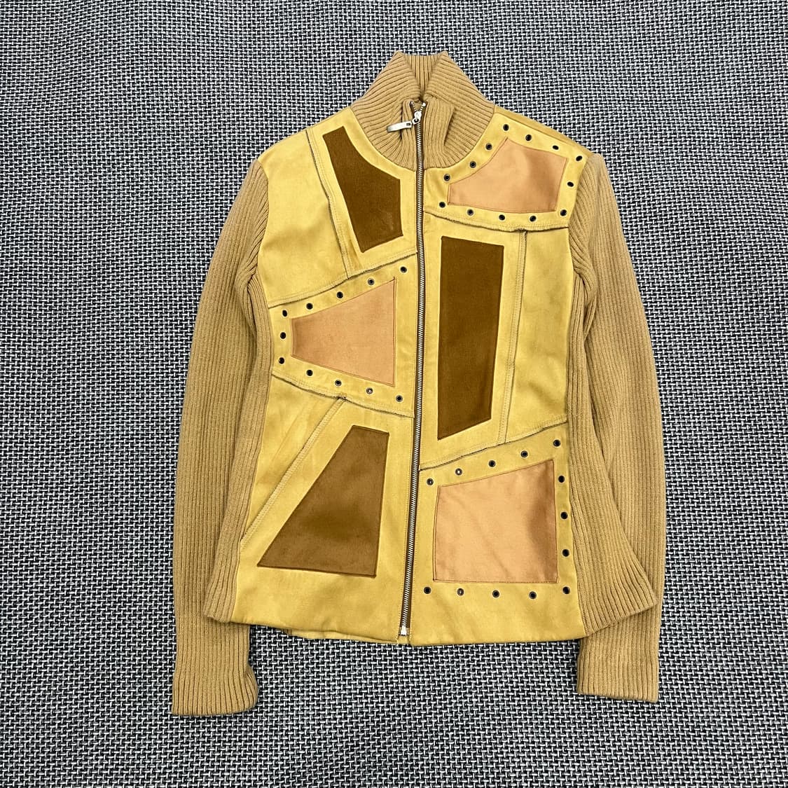 빈티지 스웨이드 패치 골지집업 상품이미지1