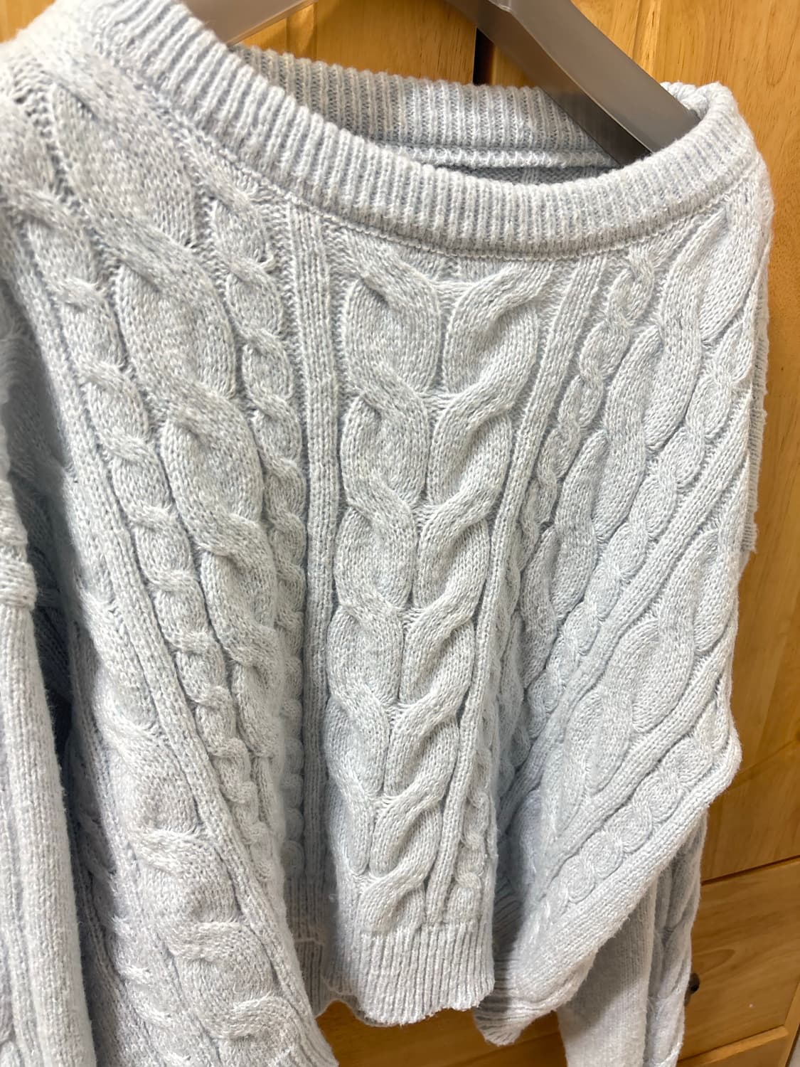 빈티지 소라색 꽈배기 니트 스웨터  상품이미지3