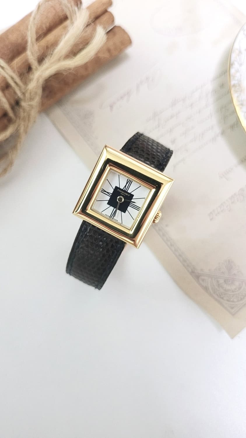 정품 쇼메 아르데코 스퀘어 쿼츠 시계 [정품 가죽줄,버클 2개 포함] 상품이미지4