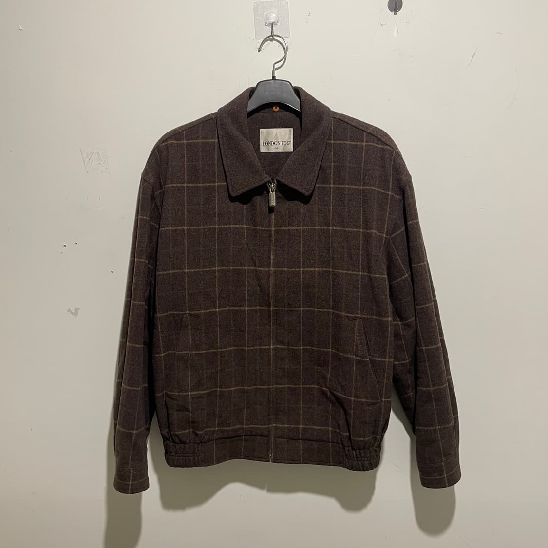 런던포그 브라운 체크 울 자켓 상품이미지1
