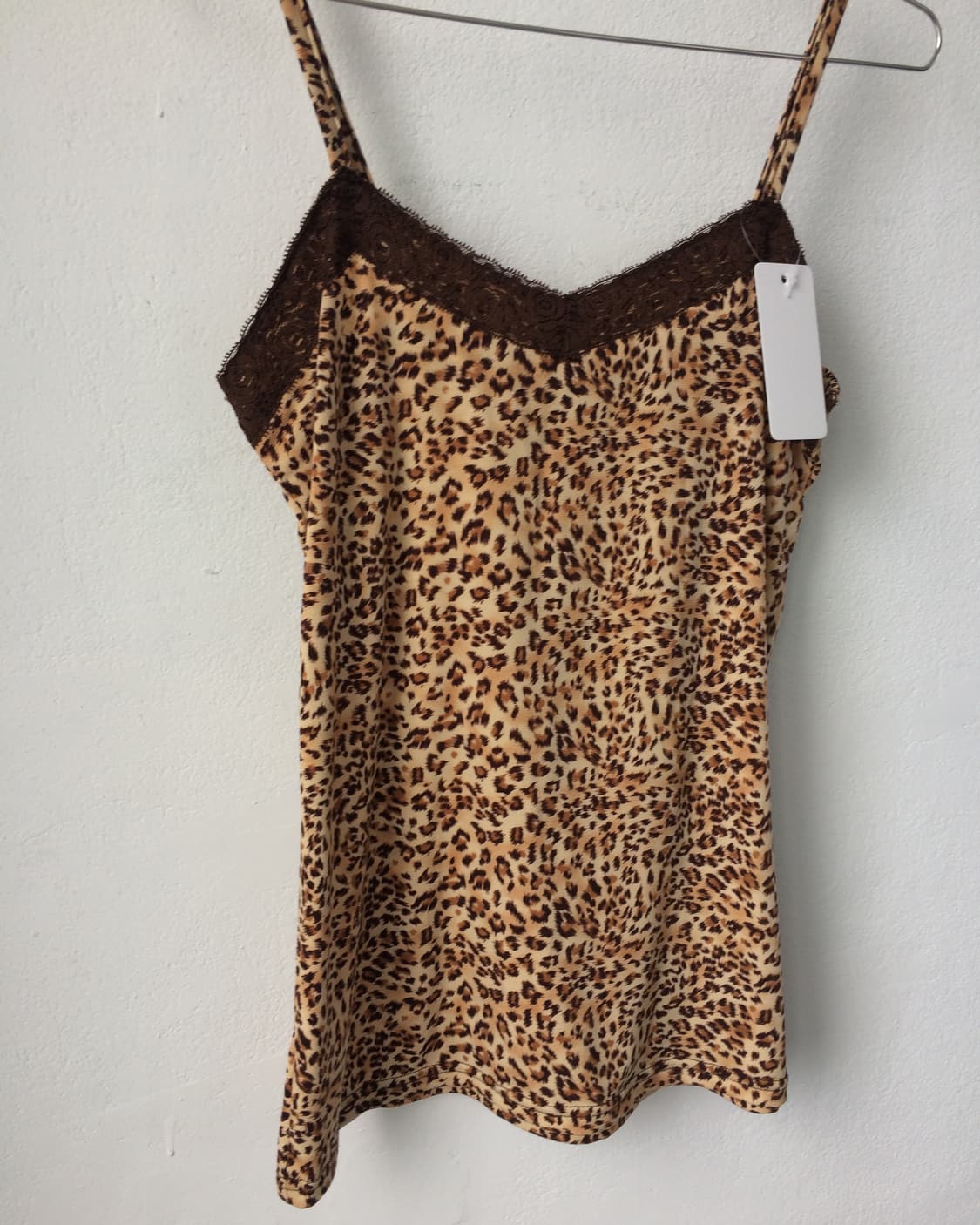 Lace trimming leopard pattern sleeveless 상품이미지4