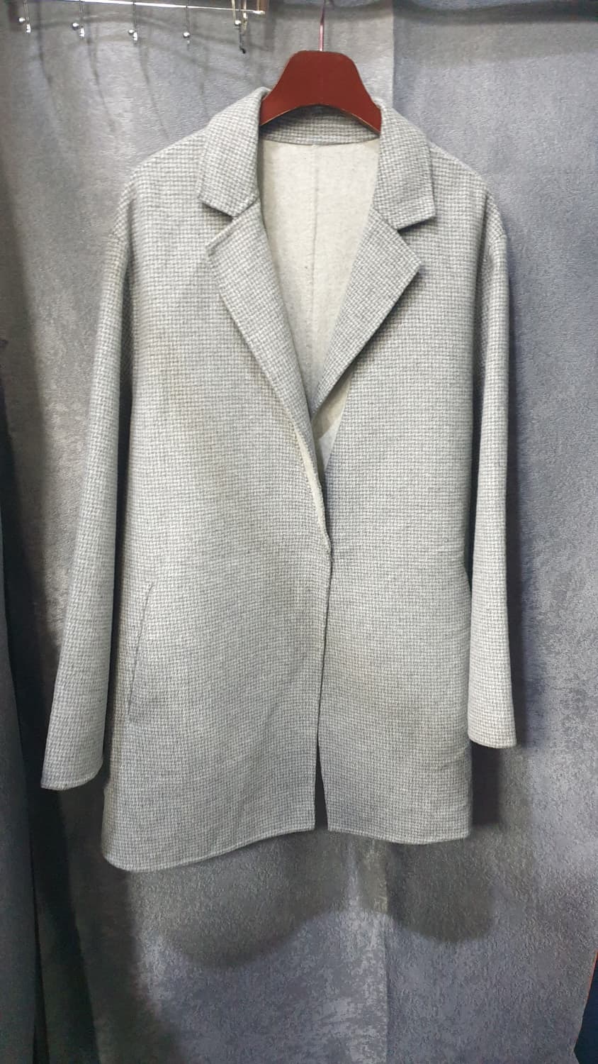 핸드메이드 울  100% 회색 코트 M사이즈 상품이미지1