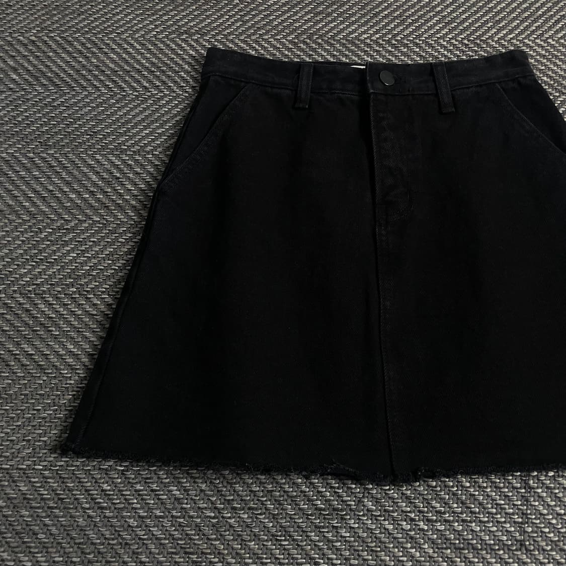 빈티지 커팅 데님 스커트 블랙o 3576 상품이미지1