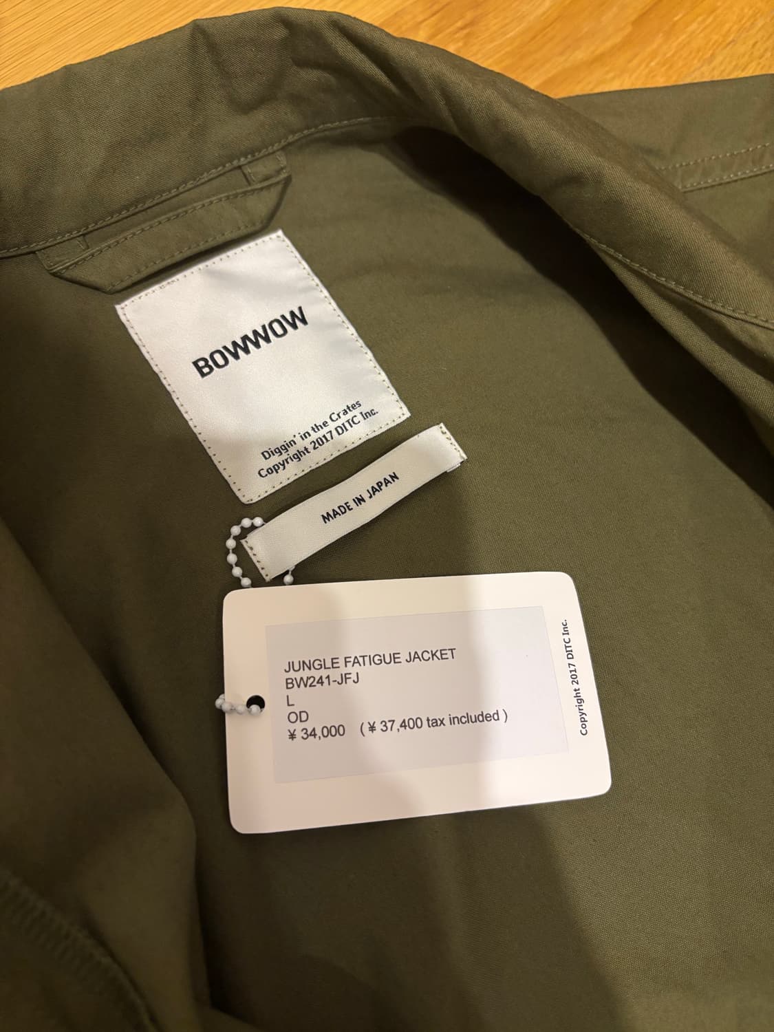 24SS 바우와우 BOWWOW 정글퍼티그 재킷 올리브드랍 L사이즈 상품이미지6