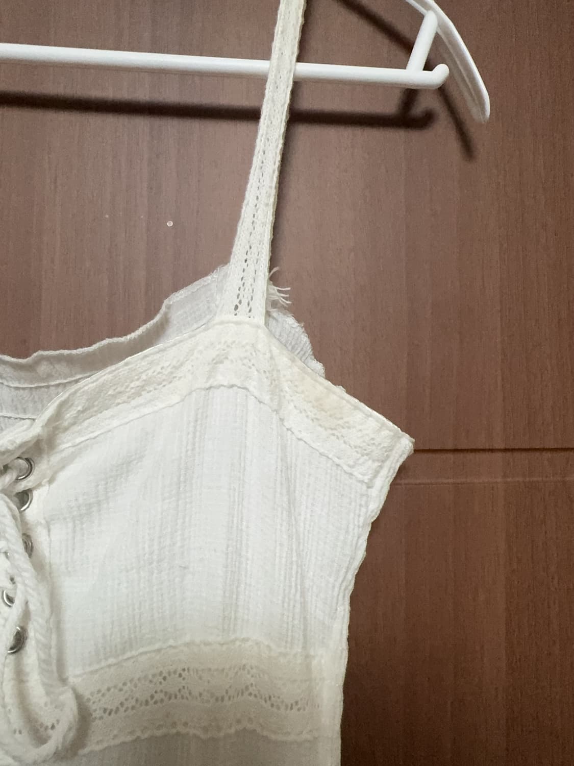 모리걸 하구미 빈티지 아오이유우 화이트 레이스 아일릿 롱 나시 원피스 상품이미지3