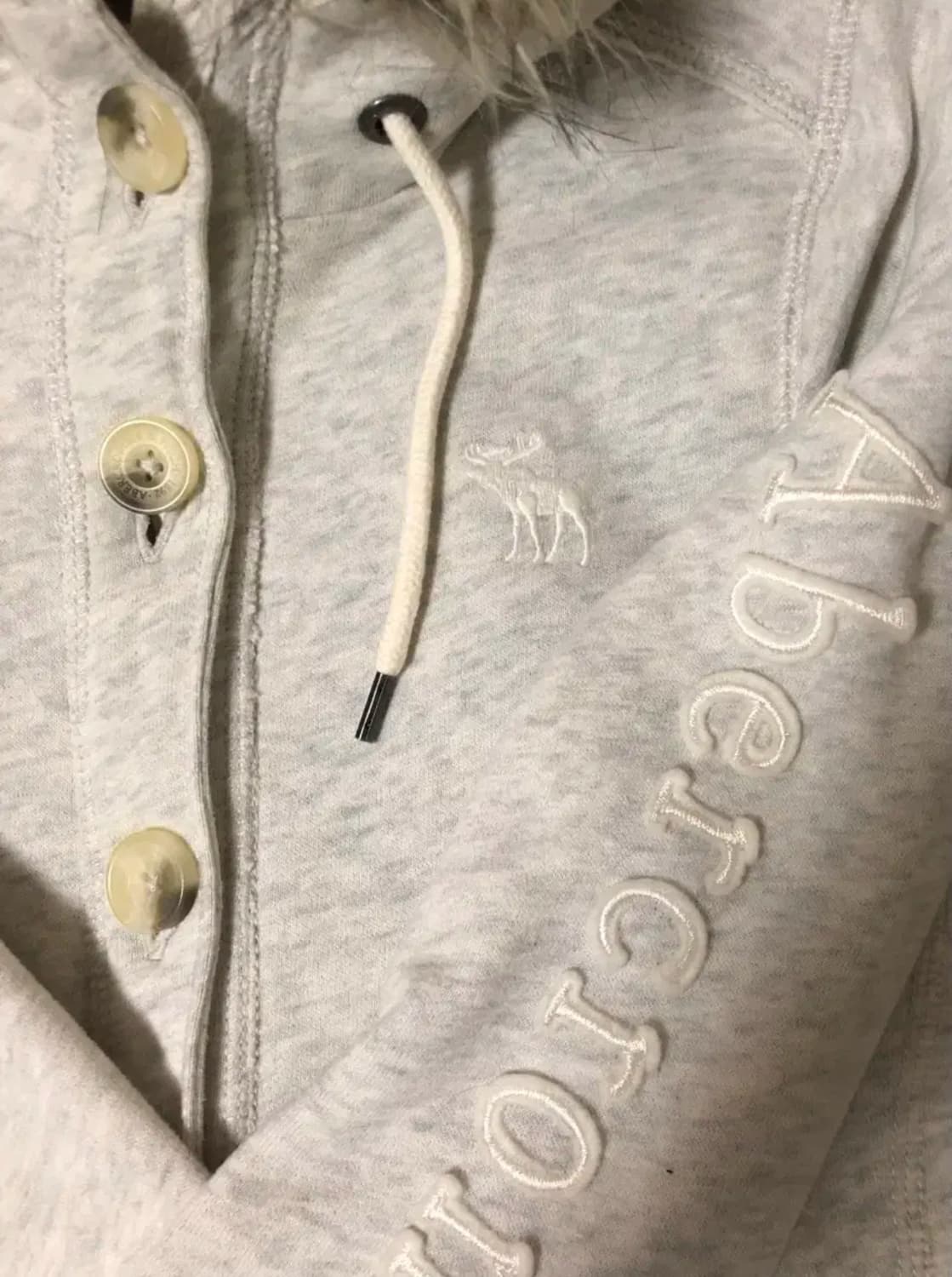 아베크롬비 퍼 후드 단추 아우터 울프죠 상품이미지2