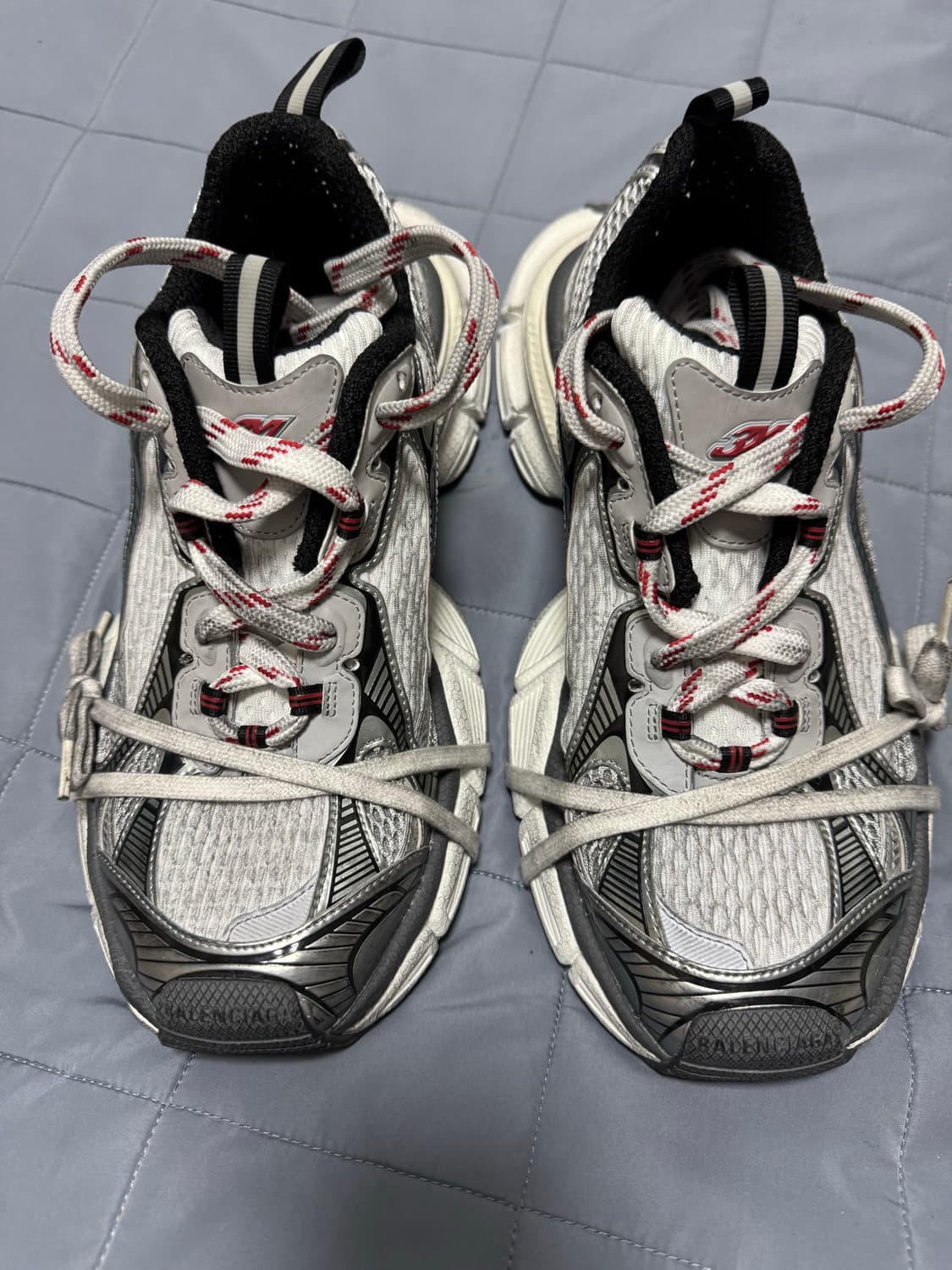 (42) 발렌시아가 3XL 스니커즈 그레이 화이트 레드 상품이미지1