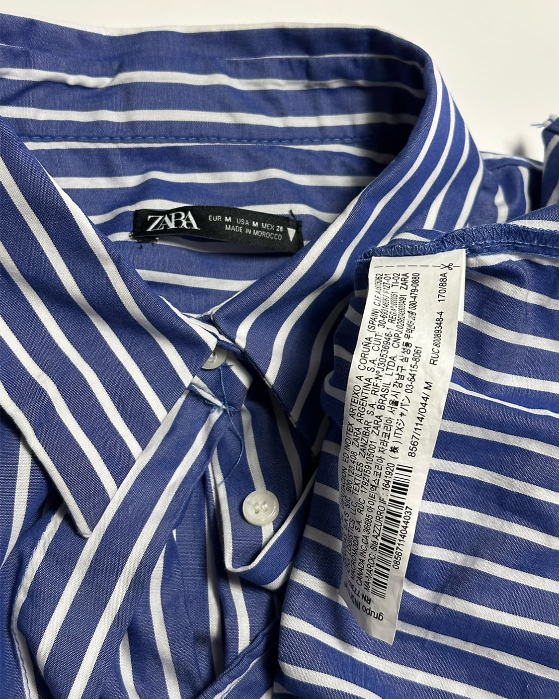 자라 스트라이프 크롭 셔츠 상품이미지3