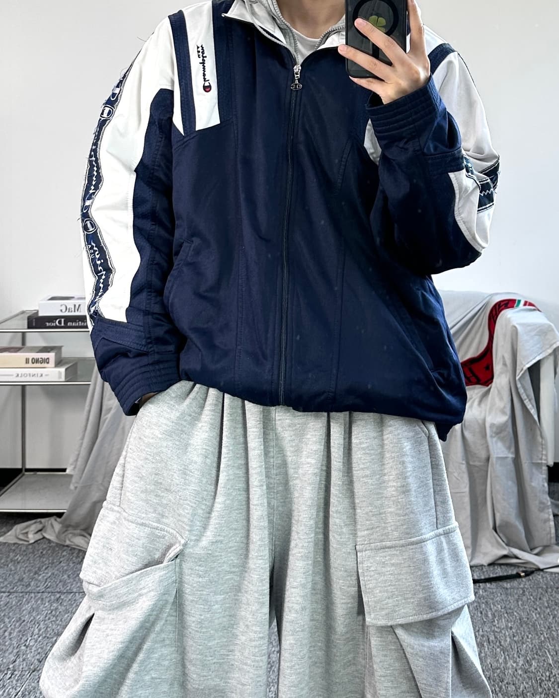 챔피온 올드스쿨 사이드라인 트랙탑 져지 L 상품이미지3