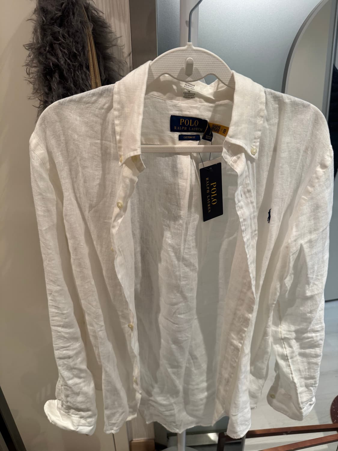 폴로 랄프로렌 린넨 셔츠 화이트 S 상품이미지1