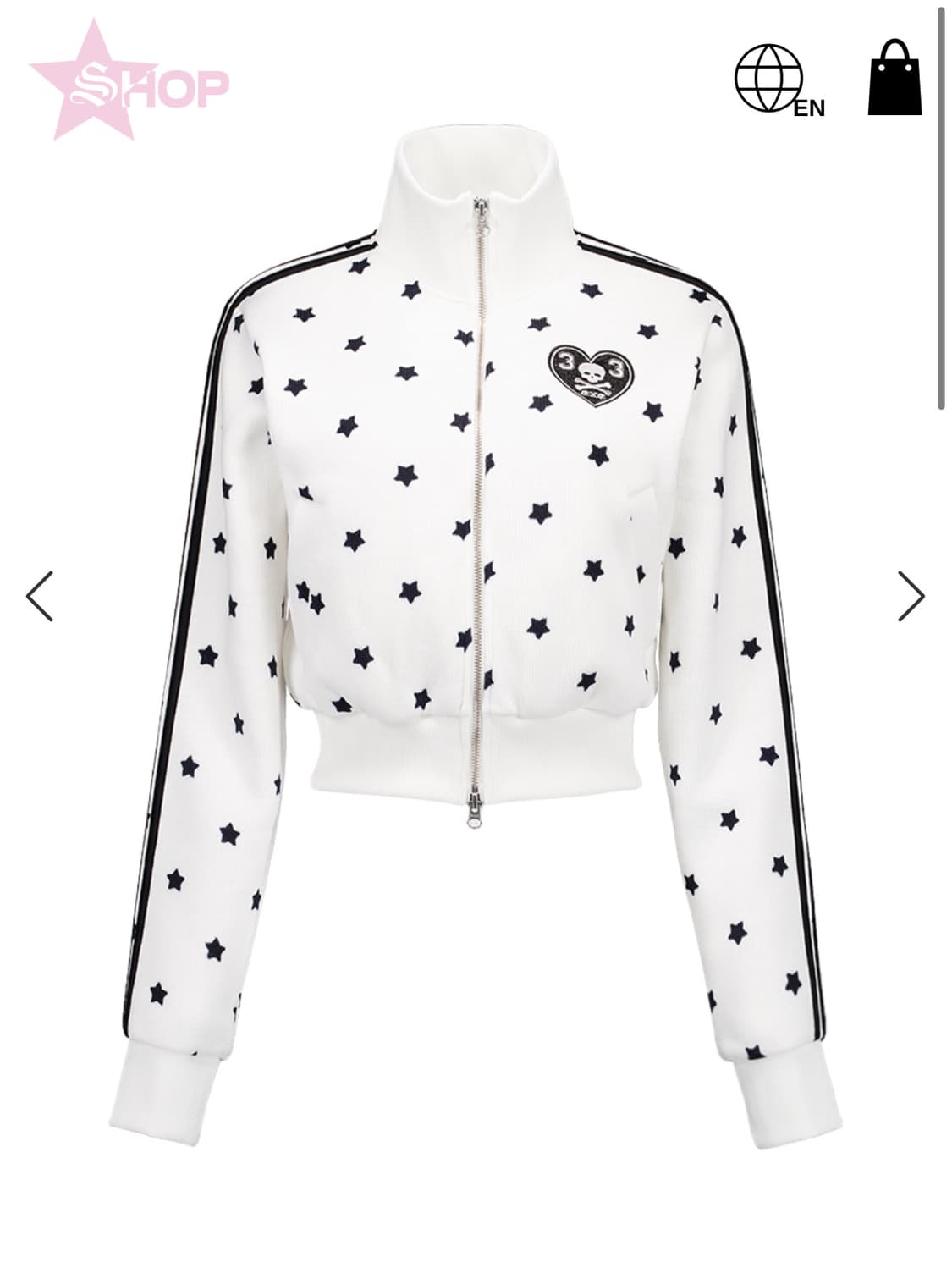 셋업이엑스이  STAR SPORTY ZIP-UP / WHITE 상품이미지1