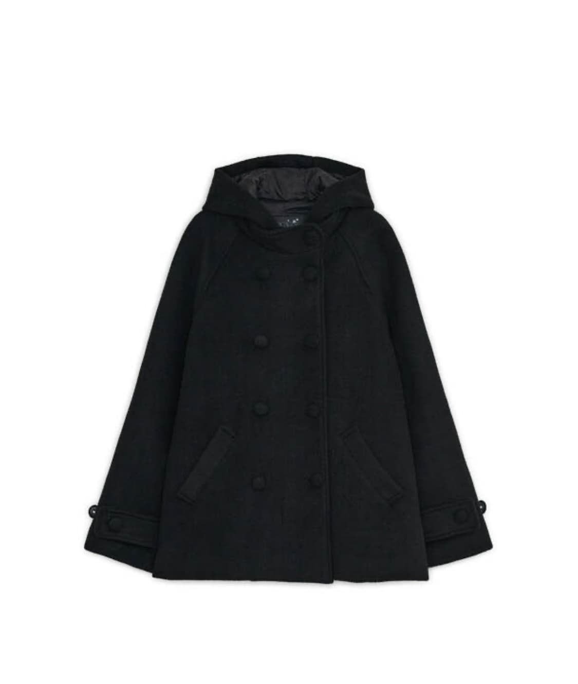 허그유어스킨 후드 하프 코트 블랙 (쿨거 -1만) 상품이미지1