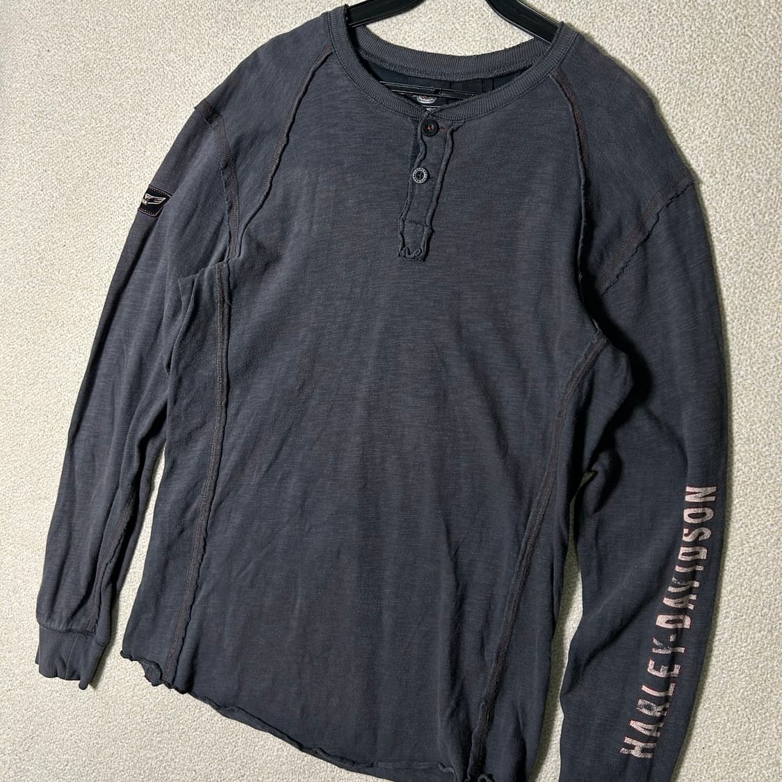  (S) 할리데이비슨 빈티지 헨리넥 롱슬리브 티셔츠 상품이미지6