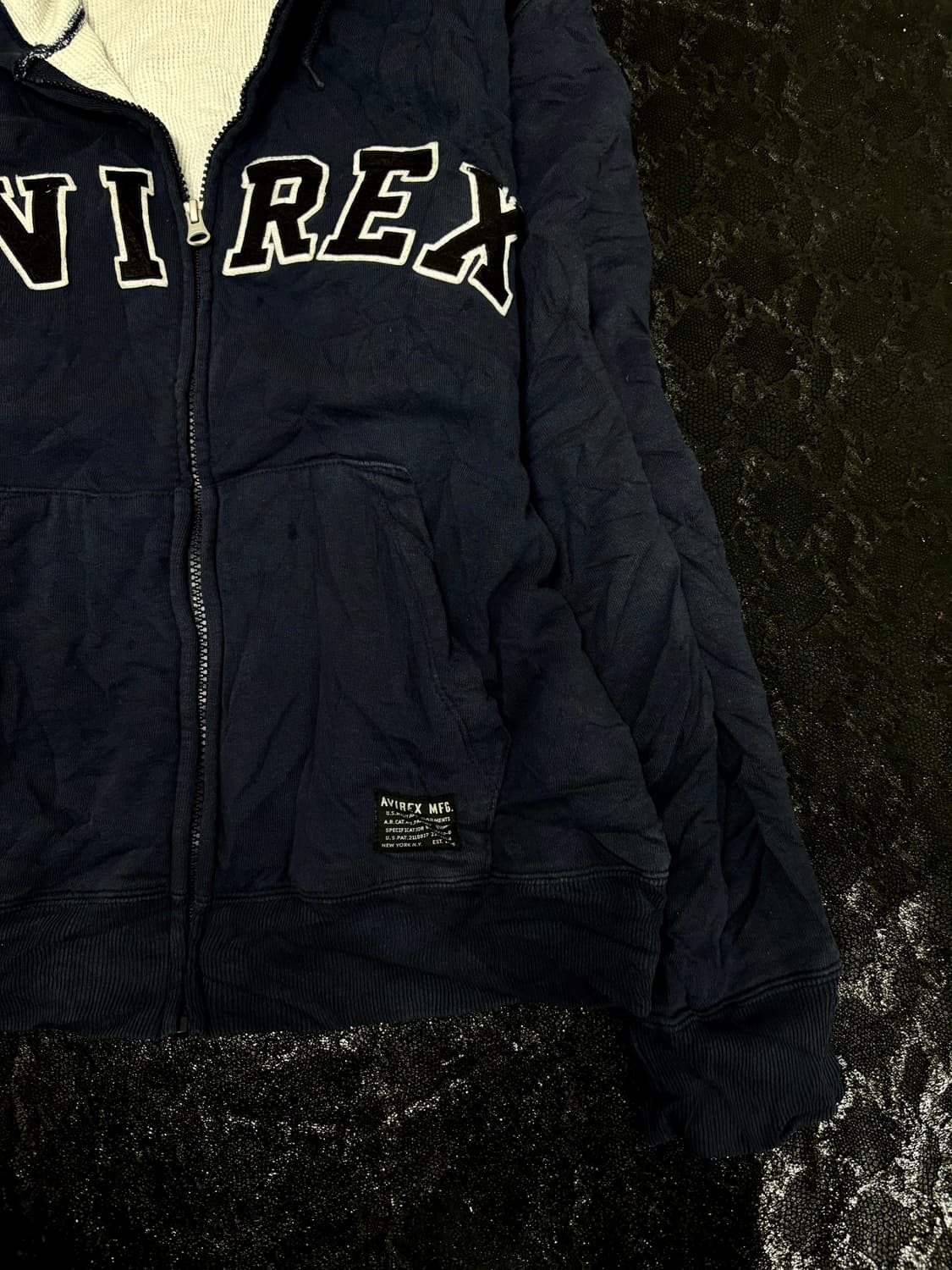 “Avirex” Y2K Mood Navy Hoodie zip Up 상품이미지2