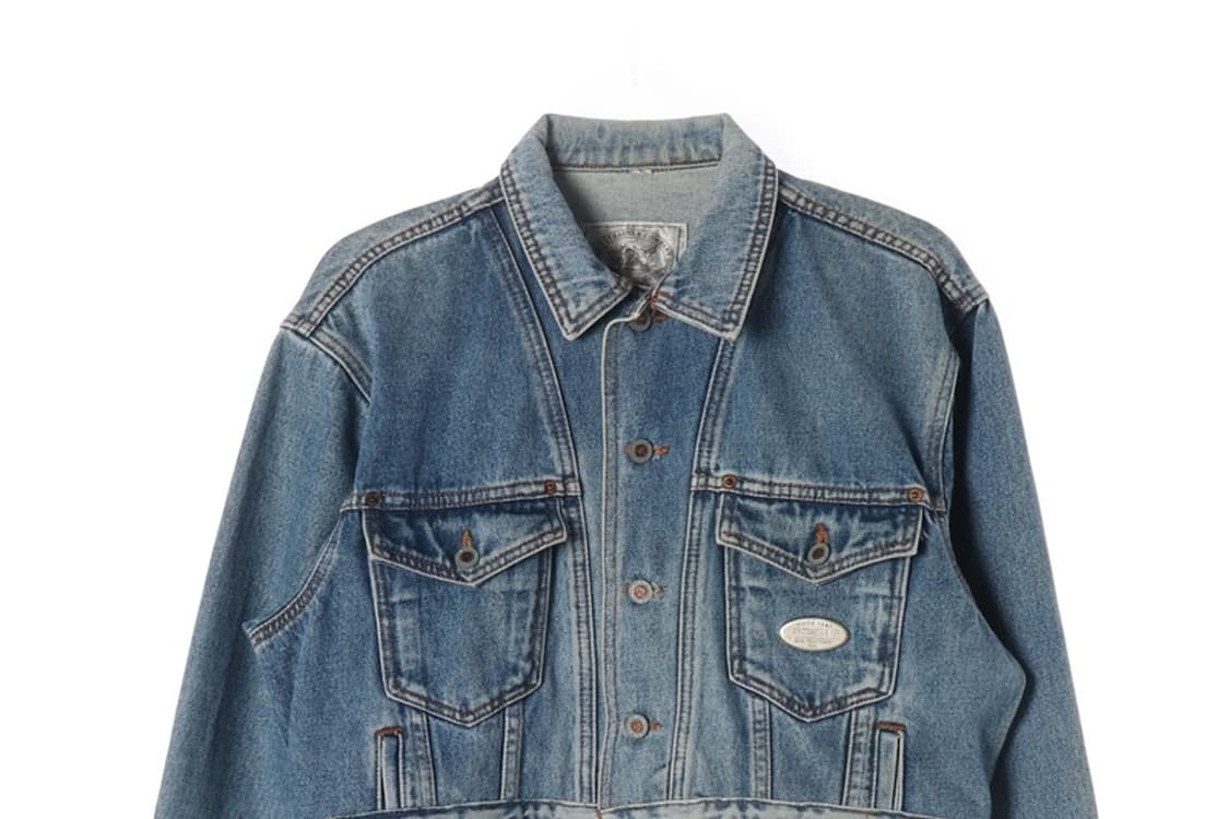 리바이스 빈티지 골드 메달리온 크롭 데님 트러커 L 상품이미지3