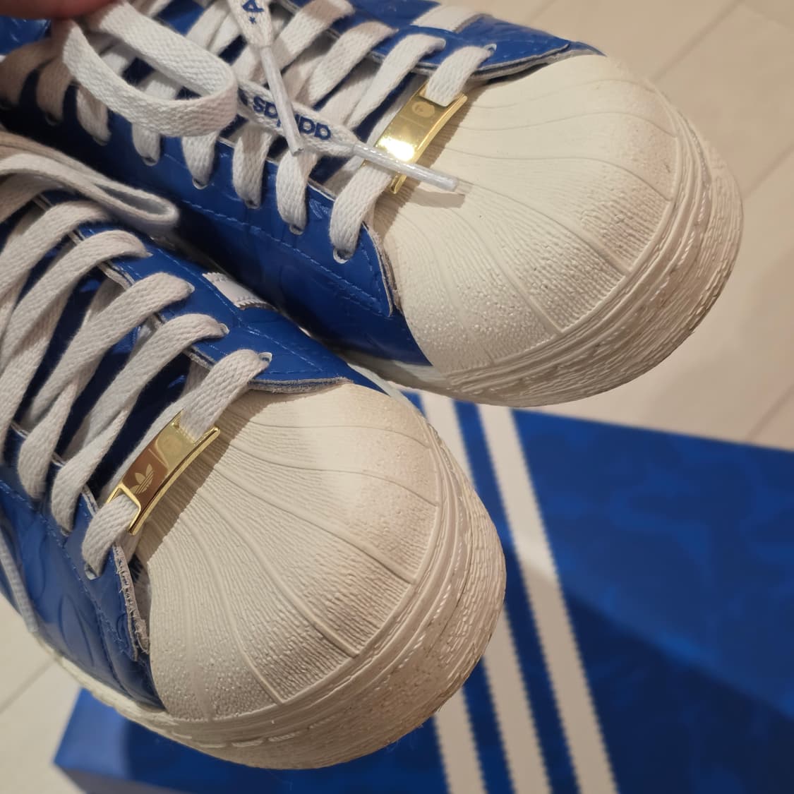 아디다스 x 베이프 슈퍼스타, 빈티지 블루 클라우드 화이트 상품이미지4