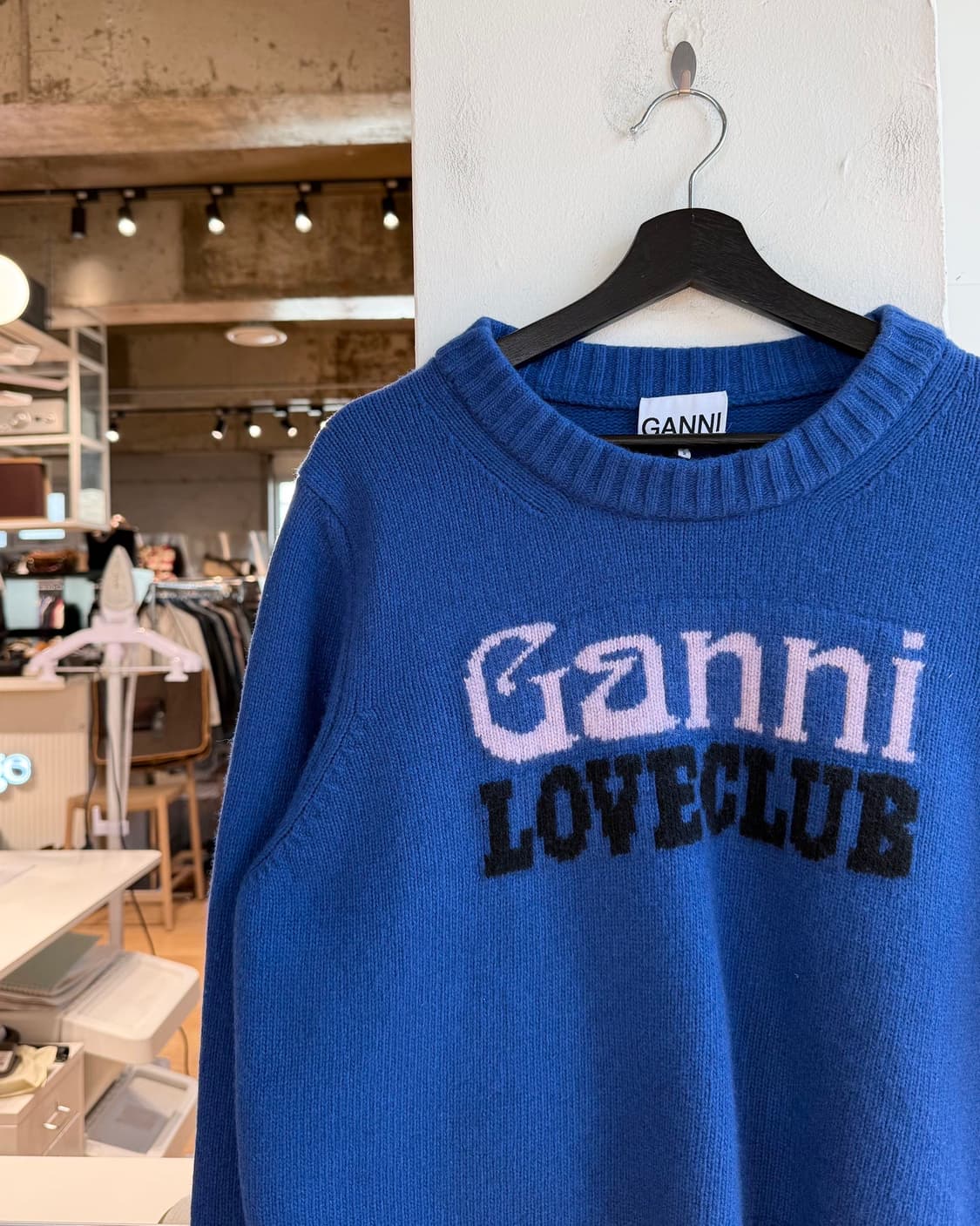 가니 블루 그래픽 오넥 풀오버 니트  상품이미지4